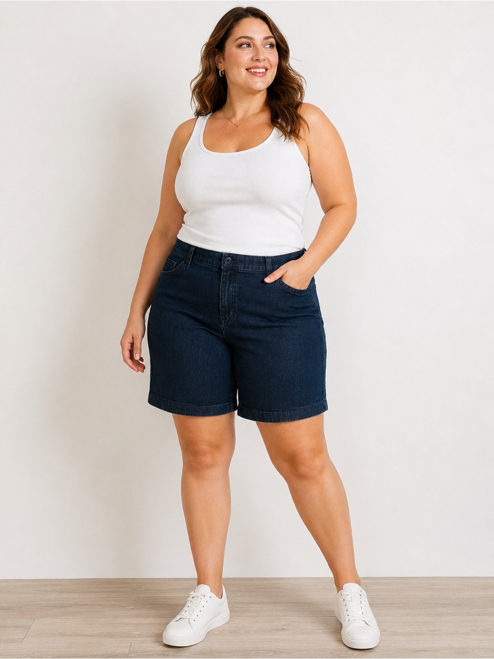 L.L.Bean Classic Fit Denim Shorts Women’s 16 Bermuda Stretch Jean shorts